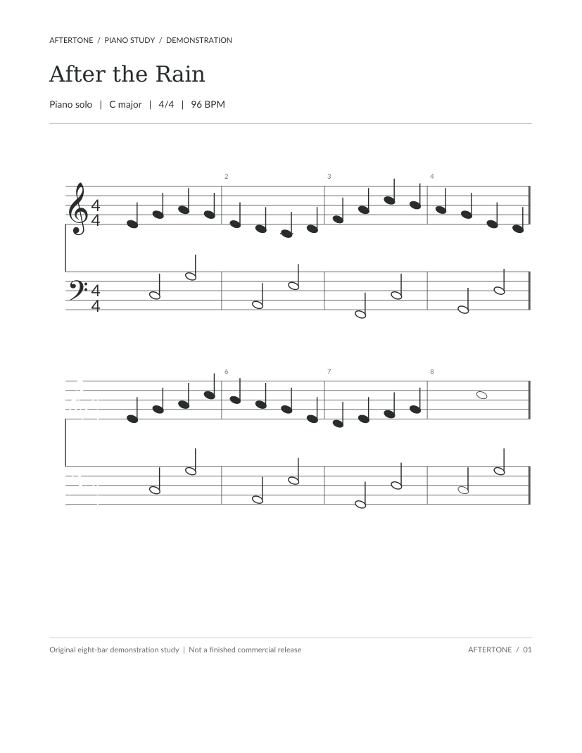After the Rain piano sheet music, page 1