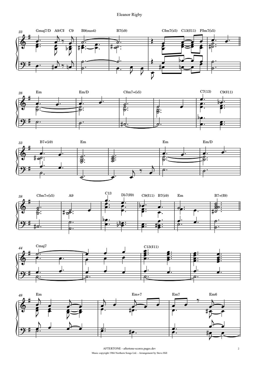 Eleanor Rigby piano sheet music, page 2