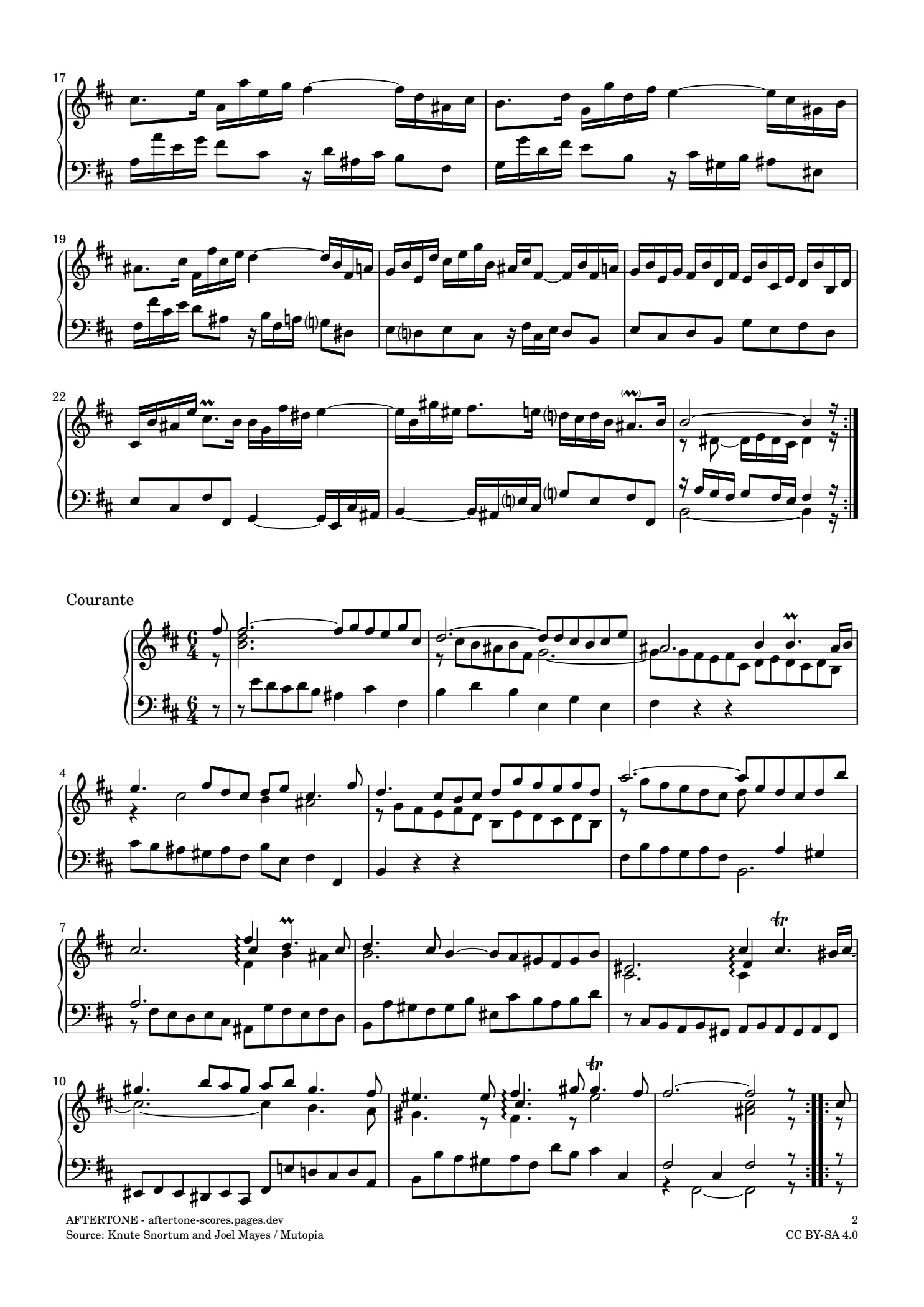 French Suite No. 3 in B minor, BWV 814钢琴谱，第 2 页