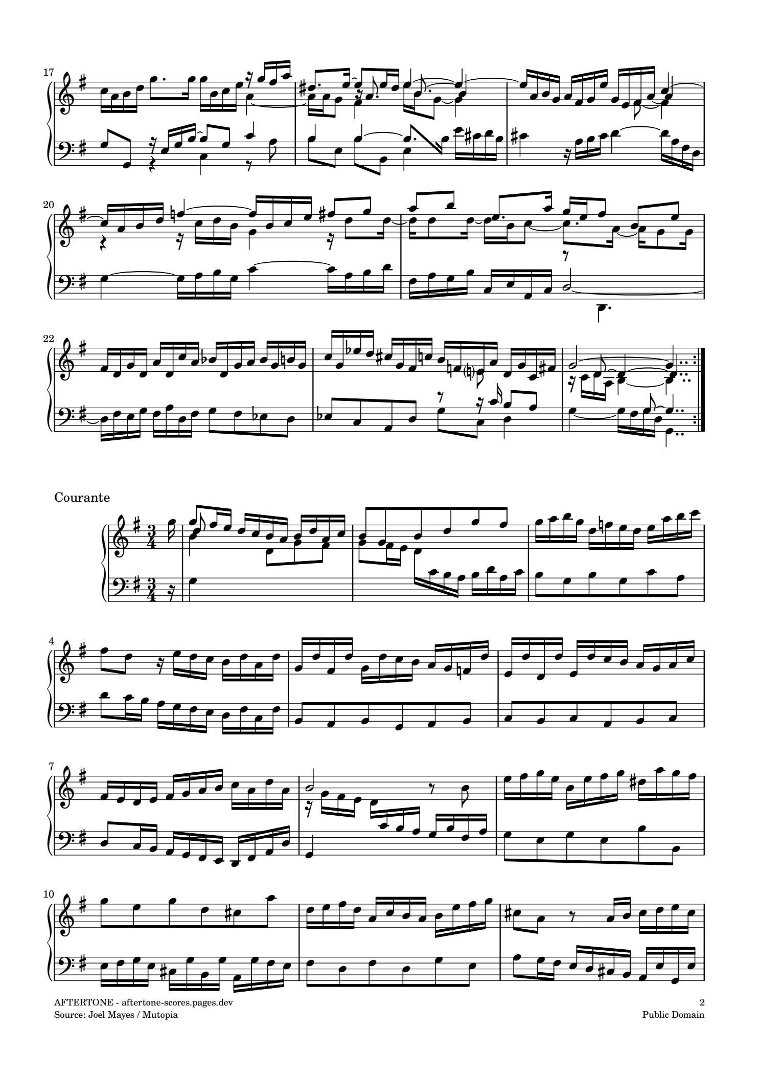 French Suite No. 5 in G major, BWV 816钢琴谱，第 2 页