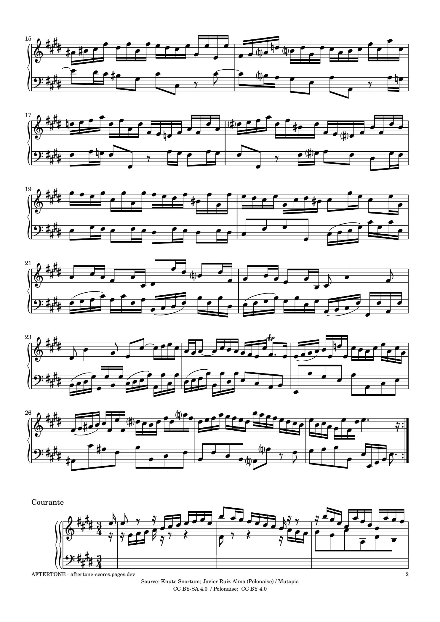 French Suite No. 6 in E major, BWV 817钢琴谱，第 2 页