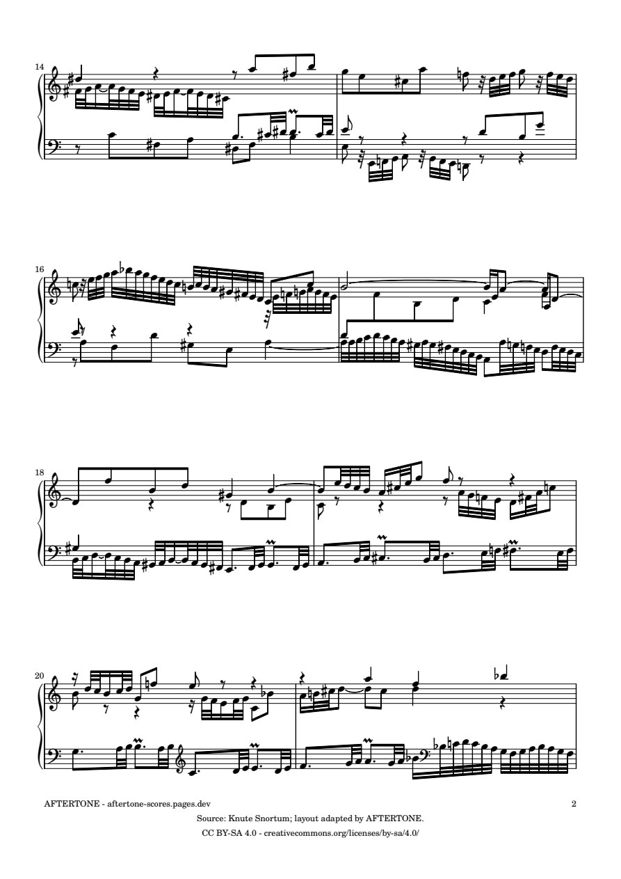 Fugue No. 20 in A Minor, BWV 889 piano sheet music, page 2