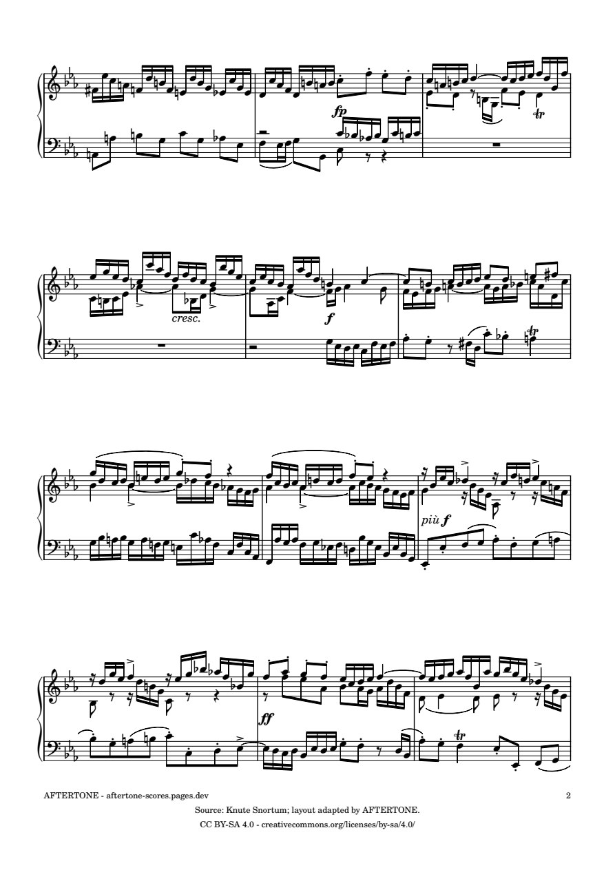 Fugue No. 7 in E-flat Major, BWV 852 piano sheet music, page 2