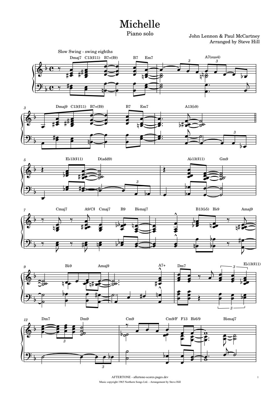 Michelle piano sheet music, page 1