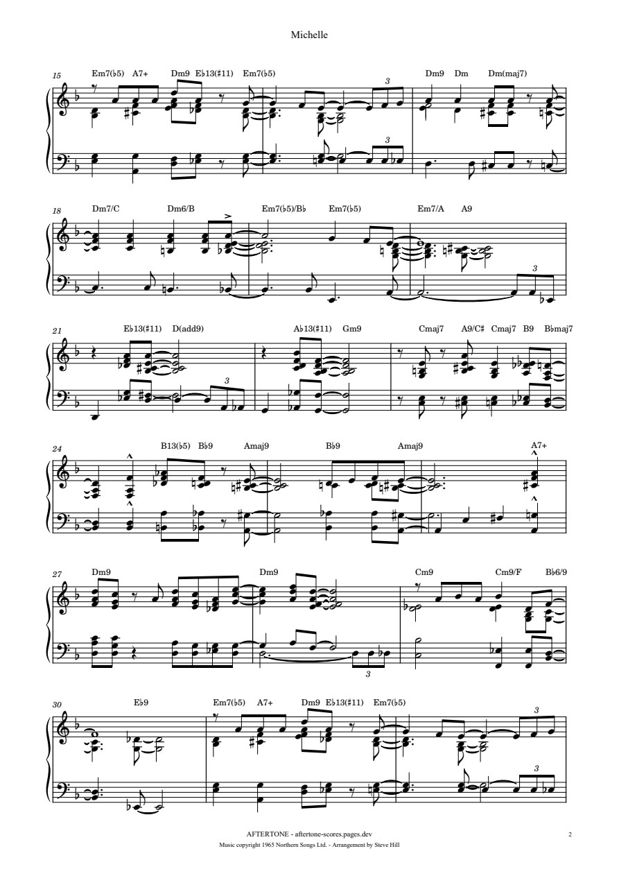 Michelle piano sheet music, page 2