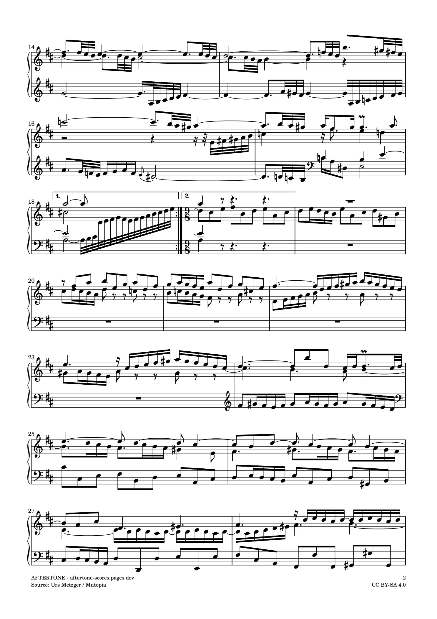 Partita No. 4 in D major, BWV 828钢琴谱，第 2 页