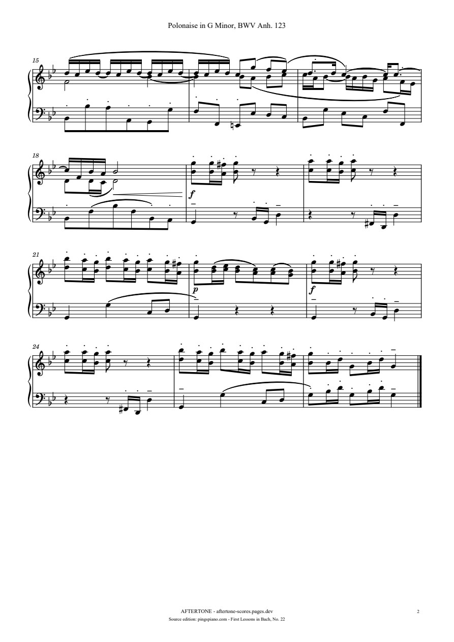 Polonaise in G Minor, BWV Anh. 123 piano sheet music, page 2