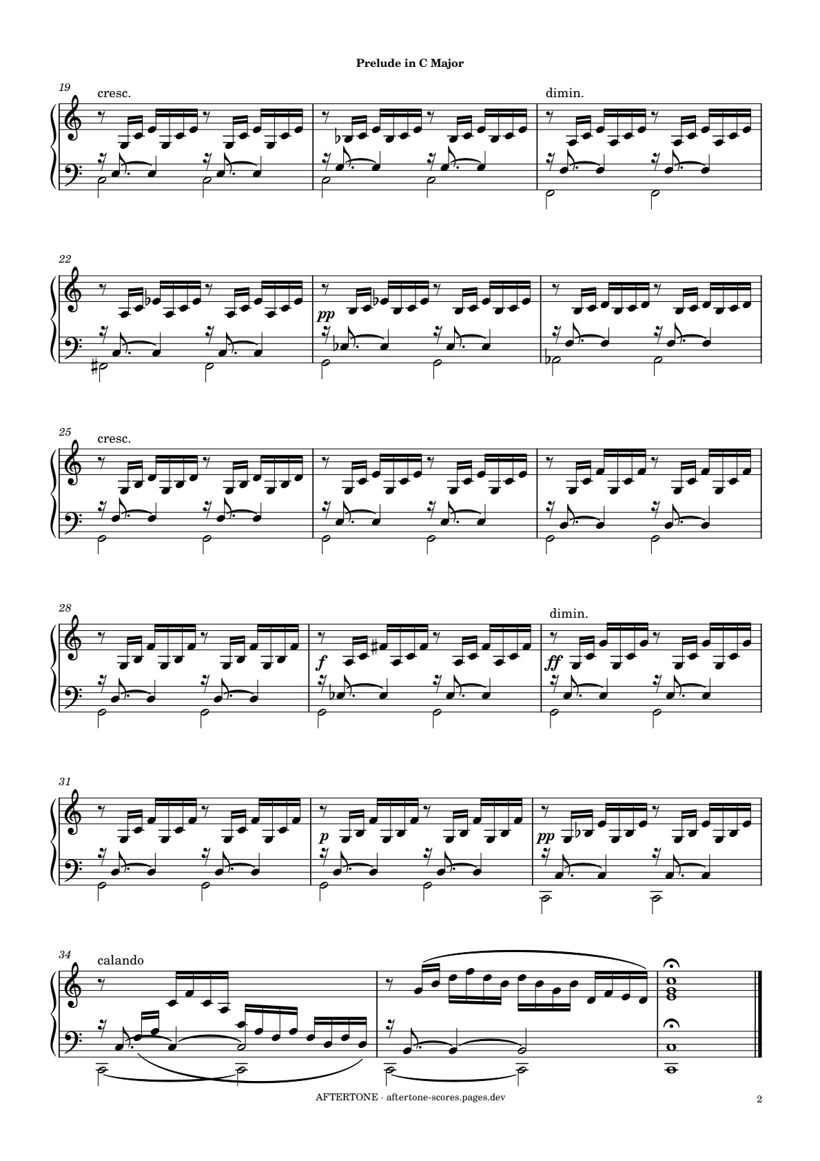 Prelude in C Major, BWV 846 piano sheet music, page 2