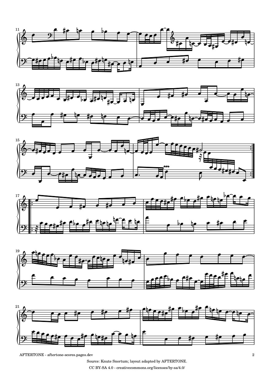 Prelude No. 20 in A Minor, BWV 889 piano sheet music, page 2