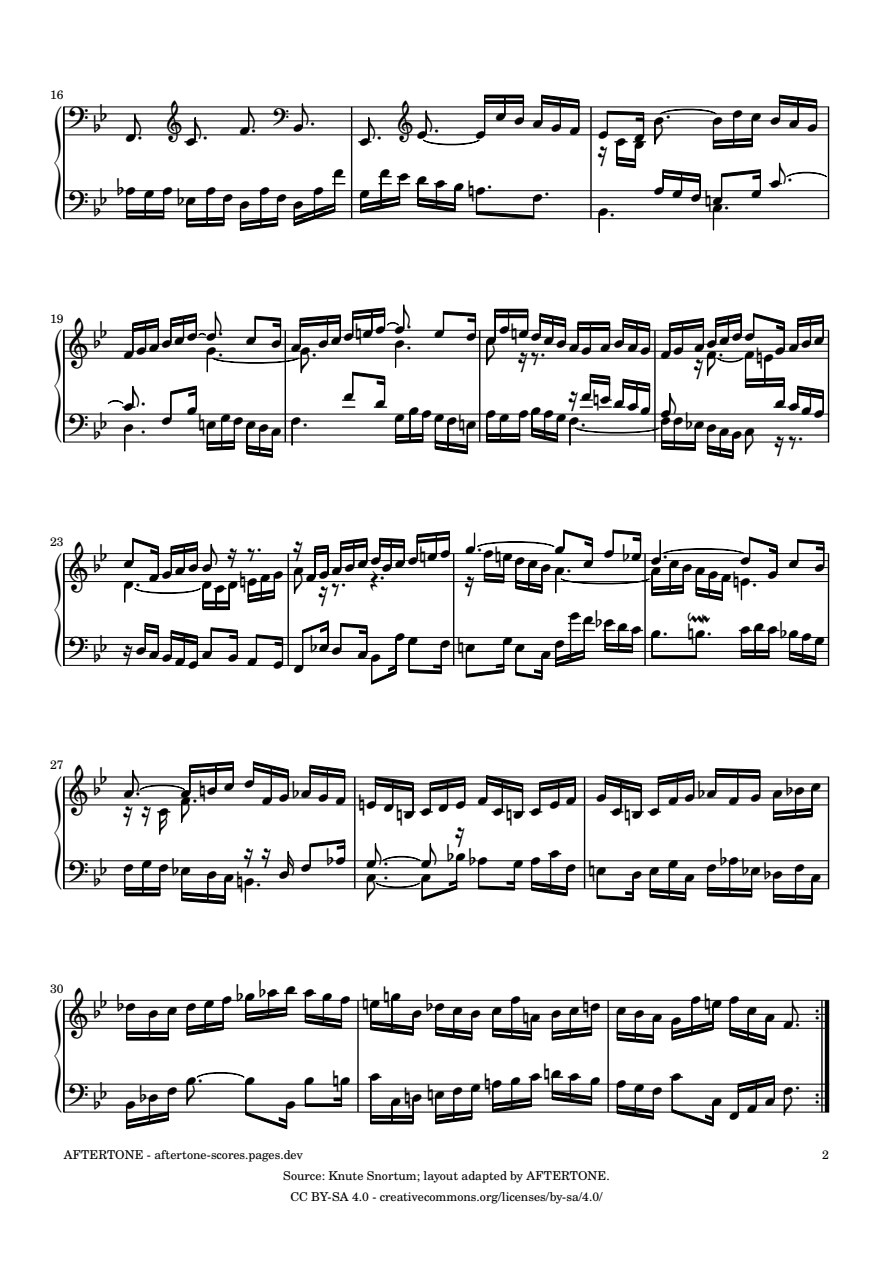 Prelude No. 21 in B-flat Major, BWV 890 piano sheet music, page 2