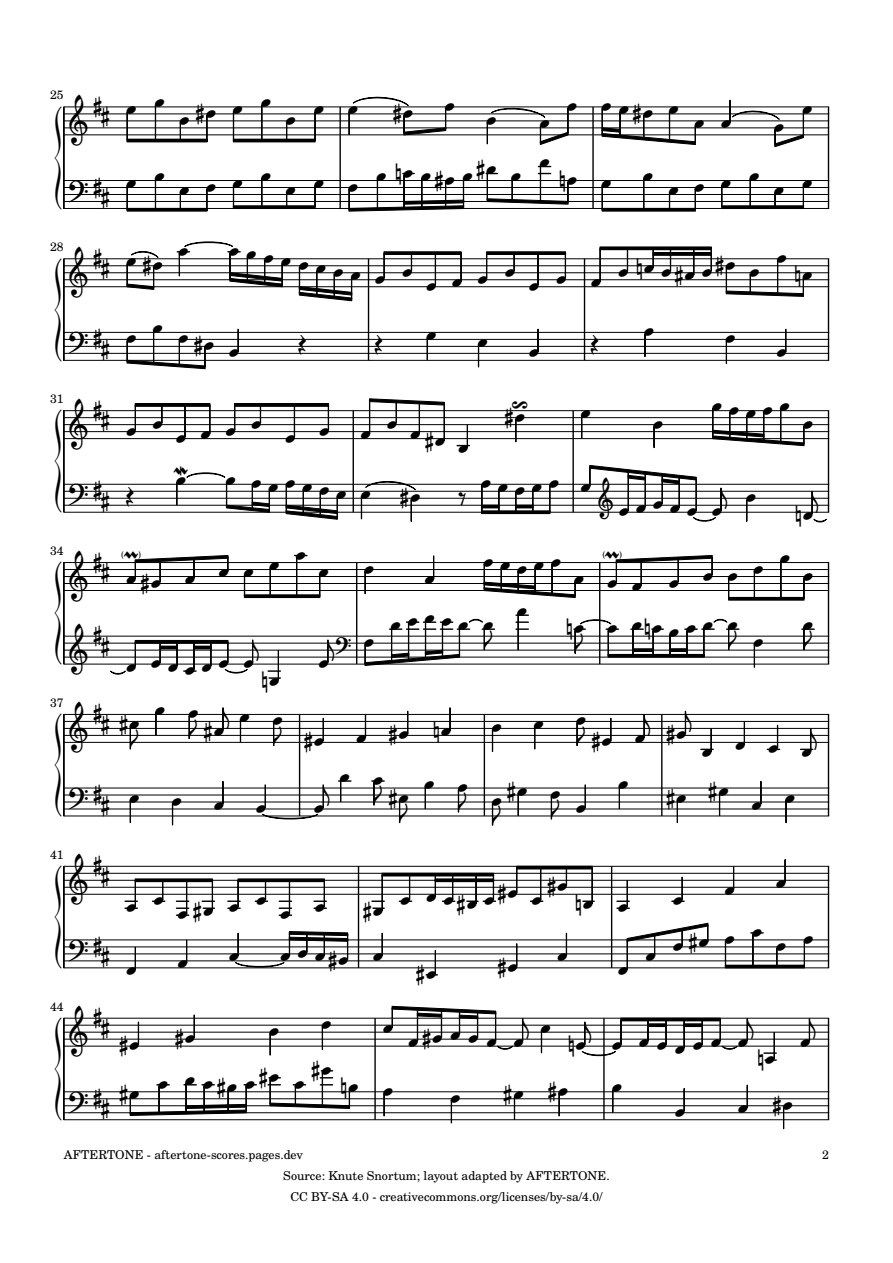Prelude No. 24 in B Minor, BWV 893 piano sheet music, page 2