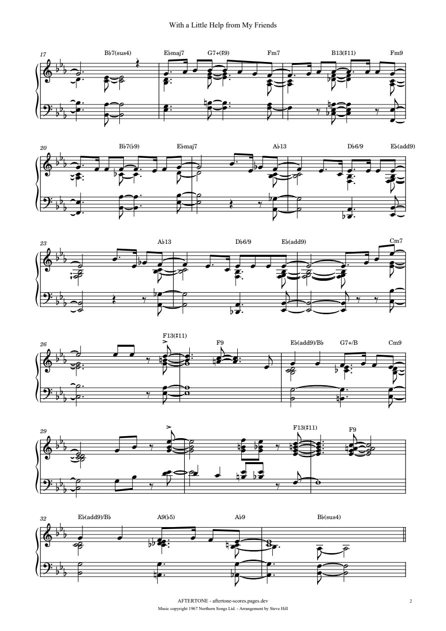 With a Little Help from My Friends piano sheet music, page 2